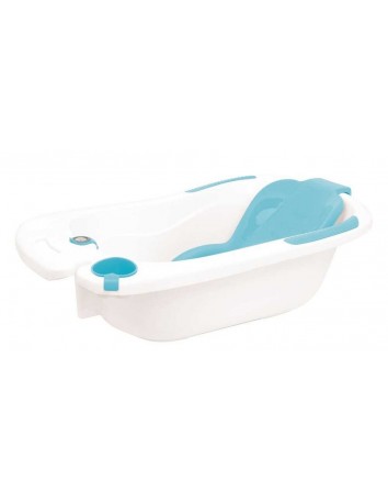 Kit de baño para bebés, cambiador, soporte reductor, jabonera azul